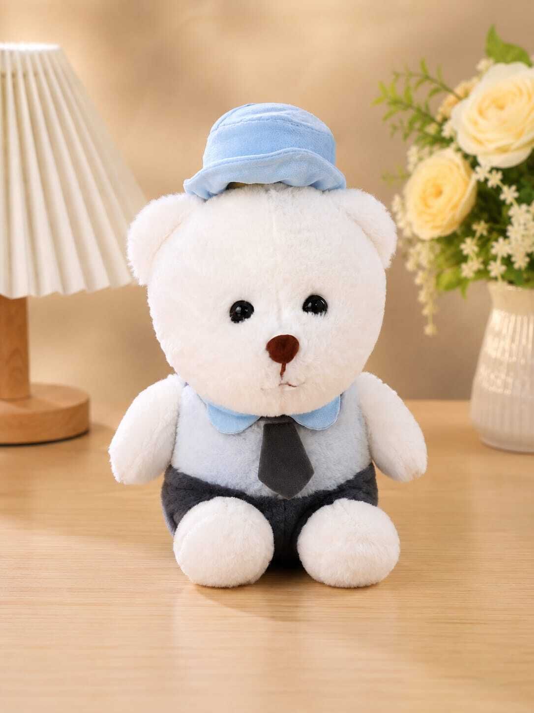 Cute Teddy Bear Plush Soft Toy with Hat & Tie - 24 cm-image-43