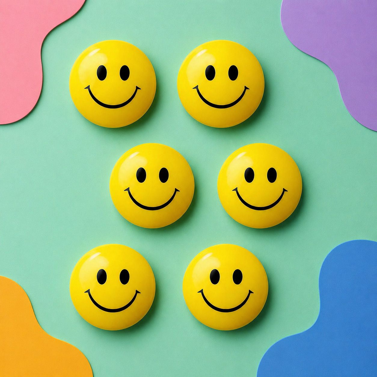 aalaina enterprises Foam Face Smiley Squeeze Ball - Set of 6 - 7 cm-picture-24
