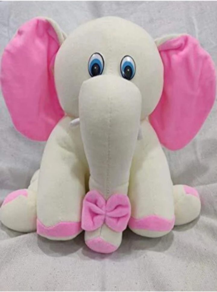 balaji toyes Cute Elephant Soft Toy with Pink Ears & Bow - 0 mm-picture-25