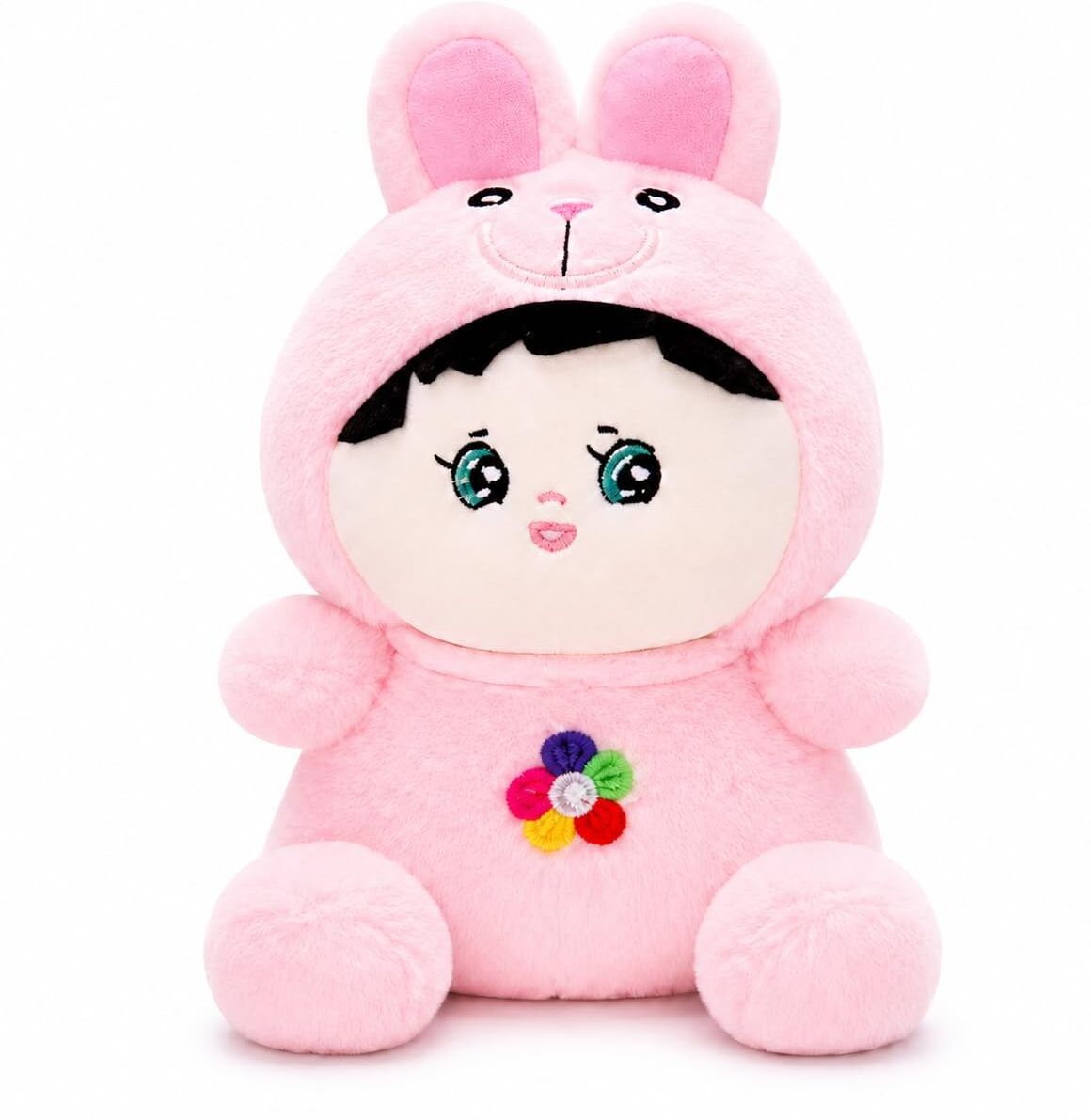 sadhana trends Cute Bunny Hood Plush Soft Toy Doll for Kids,Soft Stuffed Plush Toy - 40 cm-picture-12