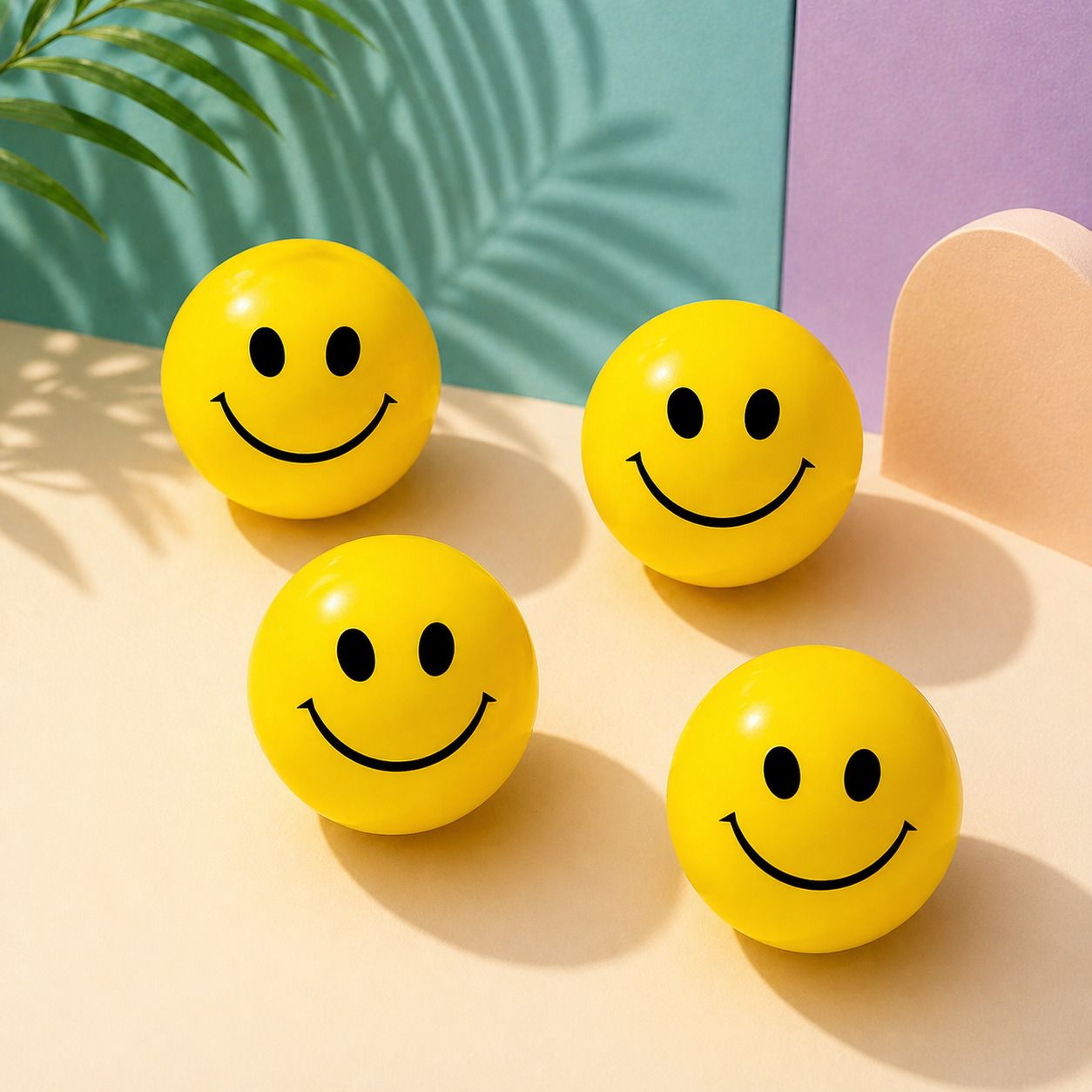 aalaina enterprises Stress Reliver Smiley Face Squeeze Ball - Set of 4 - 7 cm-picture-25