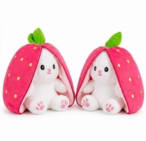 Pack of 2 Strawberry Rabbit Plush Toys Cuddly Stuffed Animal Set (FPK-379) - 350 mm-image-47