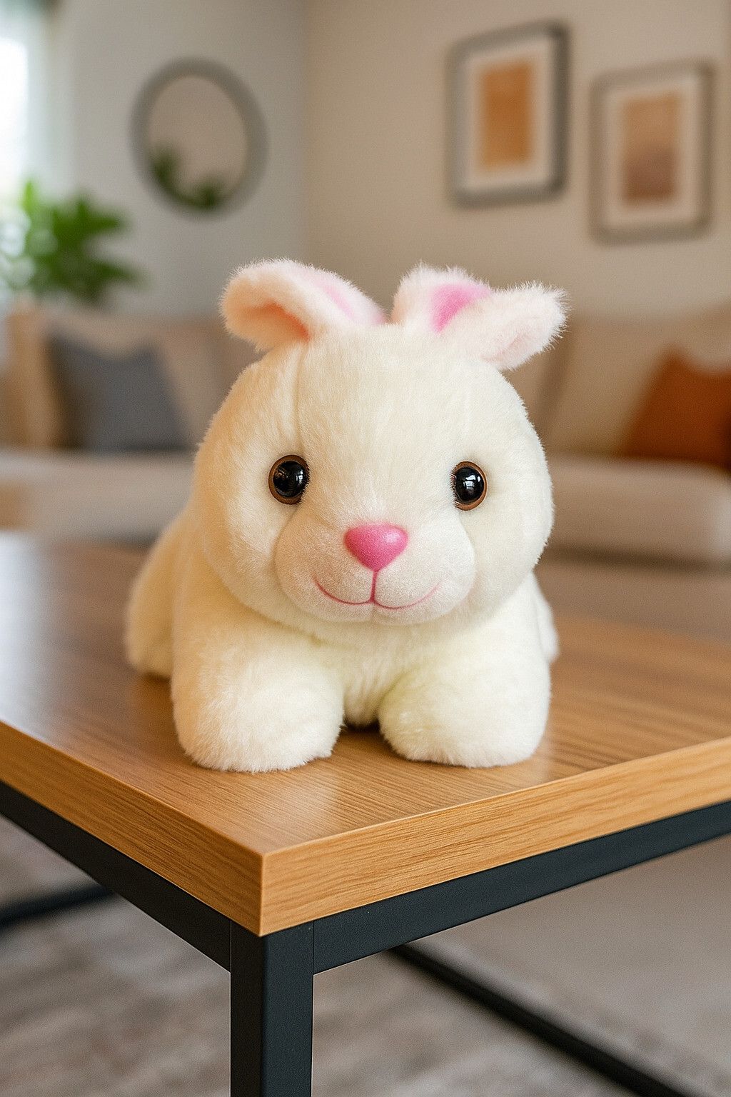 Cute White Plush Bunny Toy – Soft Stuffed Animal for Kids, Perfect - 12 cm-image-1