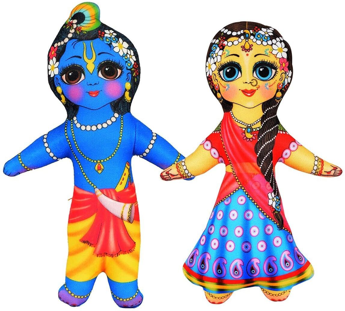 Radha Krishna 8 Inch Soft and Plush Washable Toy for Kids, Baby Home Decor.- 20 cm-image-2