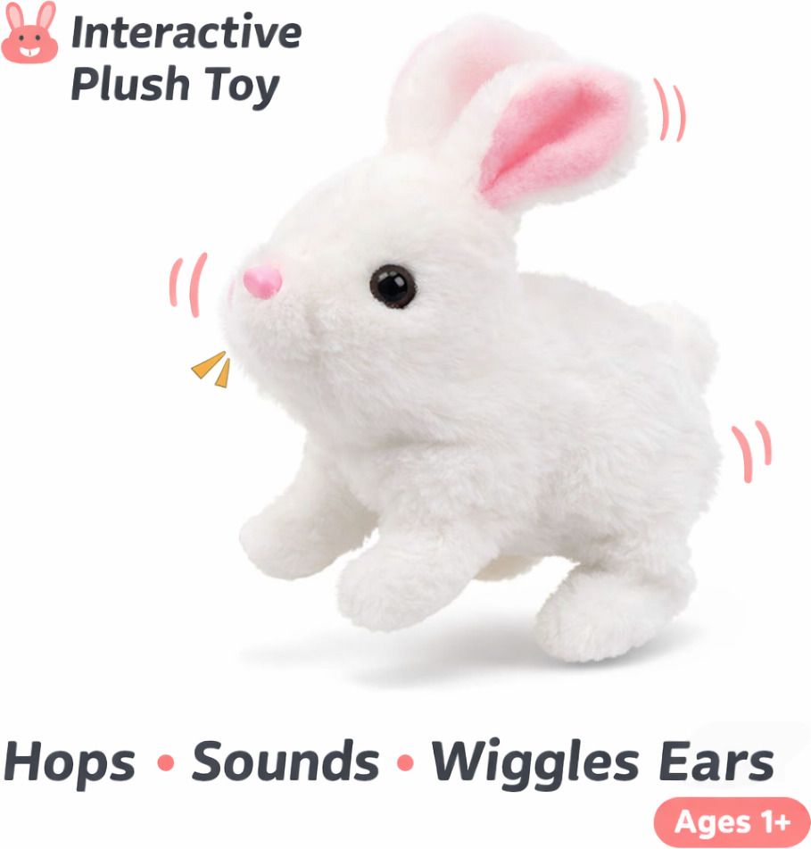 Hopping Walking Bunny Toy with Sounds | Jumping Rabbit Wiggling Ears - 17 cm-image-31