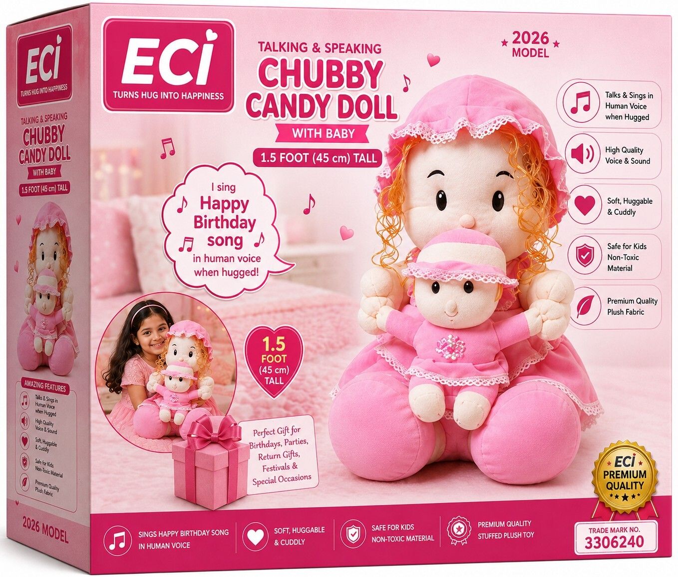 eci 2026 model 1.5 Foot Talking & Speaking Chubby Candy Doll with Baby - 101 mm-picture-26