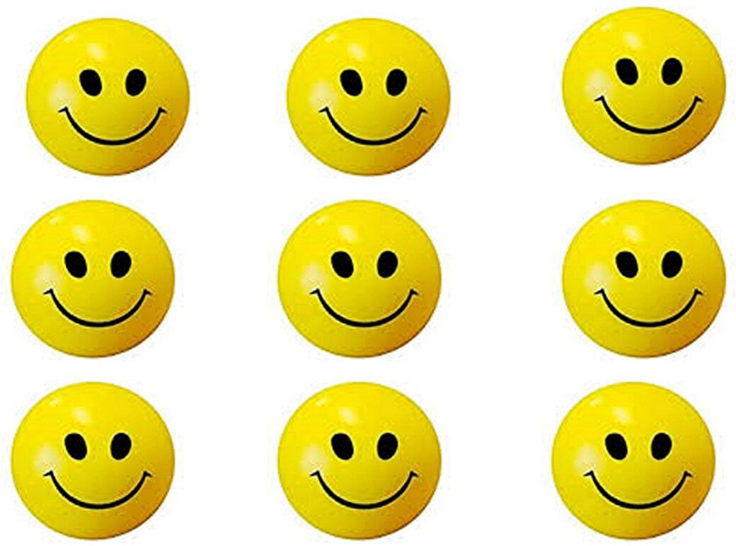 9 PCS Smiley Ball OR Soft Stress Relief Ball OR Smiley Squeeze Ball- 7 cm-image-21