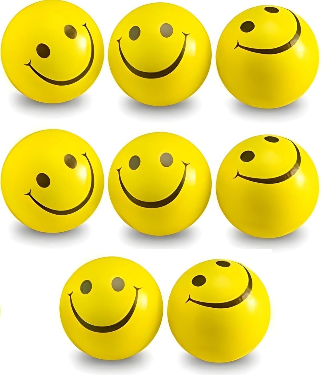 Smiley Face Sponge Soft Funny Yellow Ball, Stress Relief Toy - 8 Pcs - 5 cm-image-42
