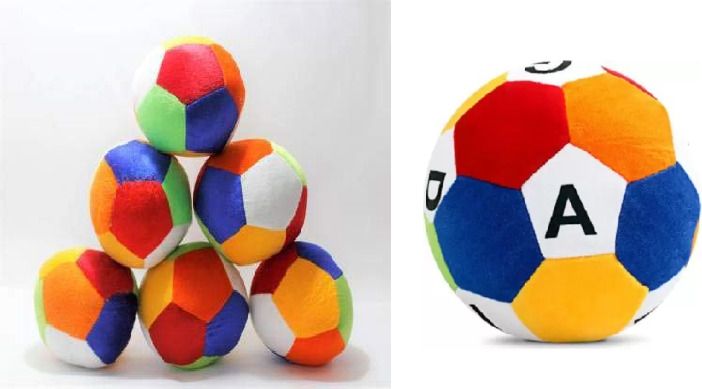 Stuffed soft plush small balls(6) & soft alphabet football combo for kids- 25 cm-image-37
