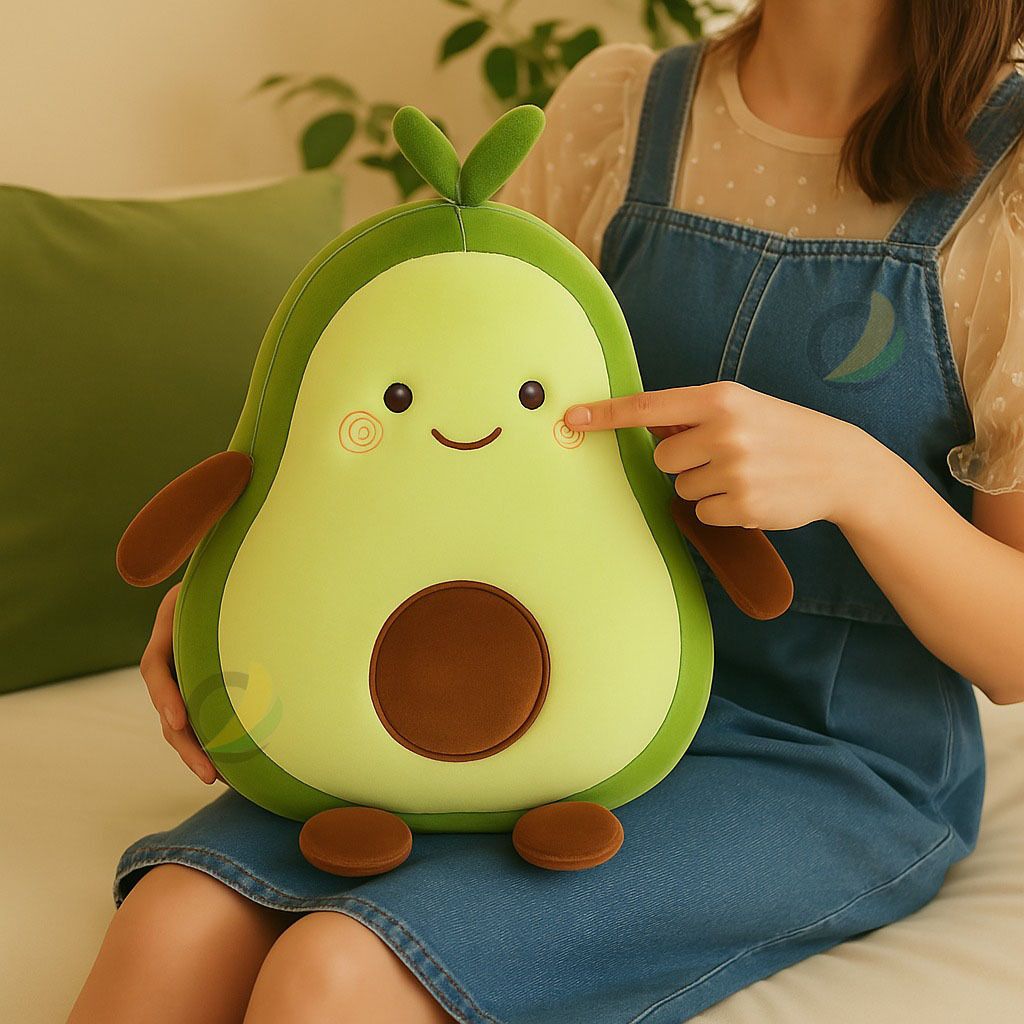 Avocado Pillow Plush Toy – Soft, Cuddly, Cute Gift for Kids & Adults - 35 mm