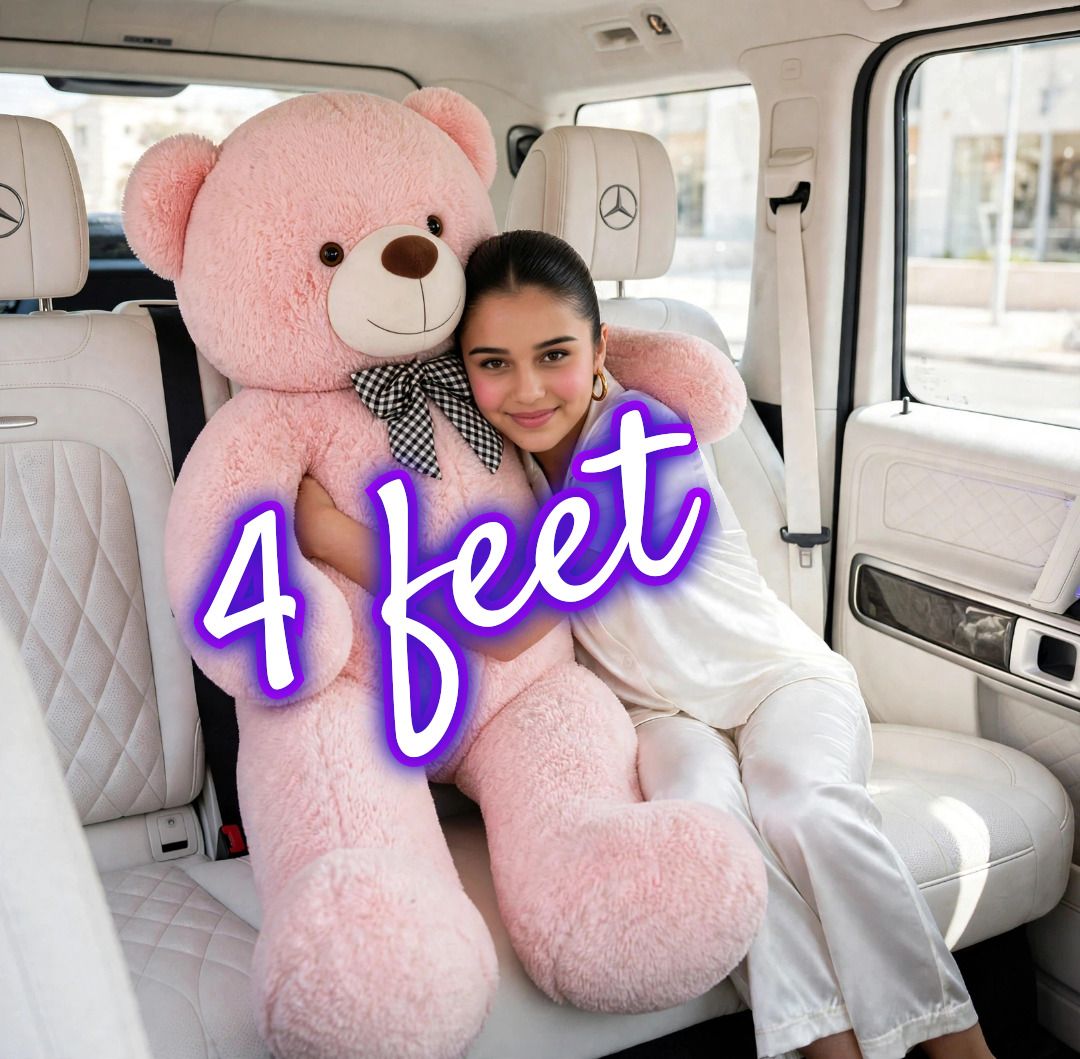 4 Feet Pink Teddy Bear Big Stuffed Plush Toy for Gifts and Cuddles - 48 inch-image-38