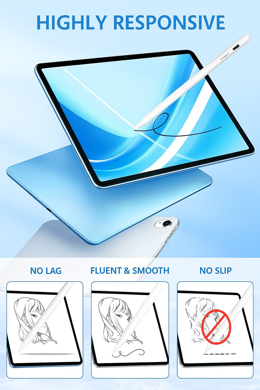 Street27 H1 stylus pen/ active pencil for ipad tilt sensor and sensitivity Stylus-image-16