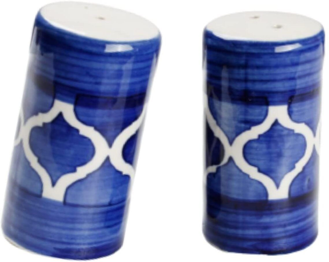 Hand Glazed Ceramic Salt & Pepper Shakers Set - Salt Pepper Set for Dining Table Sugar Sprinkler 50 gm-image-18