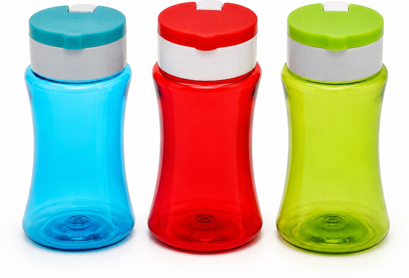 Spice Shaker Jar Set of 3, Multicolor Plastic with Flip-Top Lid Small Size 3.5" Sugar Sprinkler 50 gm-image-29