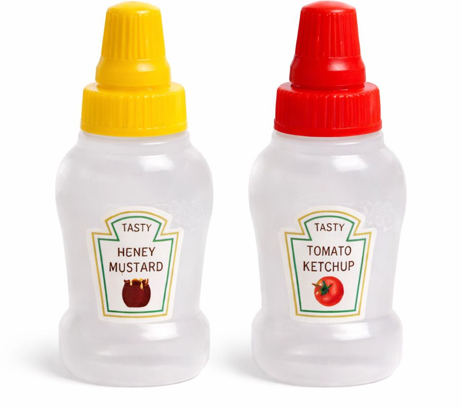 2 x Mini Condiment Squeeze Bottles (Red Cap & Yellow Cap) Sugar Sprinkler Shaker 25 gm-image-18