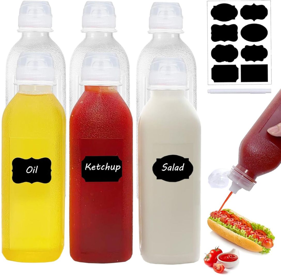 Reusable Oil Dispenser Bottle Set with Labels & Marker Sugar Sprinkler 450 gm-image-35