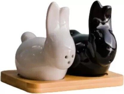 Ceramic cupple rebbit shape salt papper set 3 Piece Salt & Pepper Set (Ceramic) Sugar Shaker 125 gm
