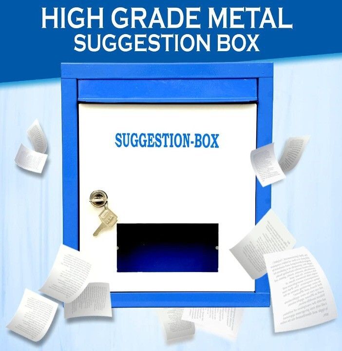 vrushti Double Heavy Metal Suggestion box Mail Box Blue Compaint box Letter box Suggestion Box-picture-12