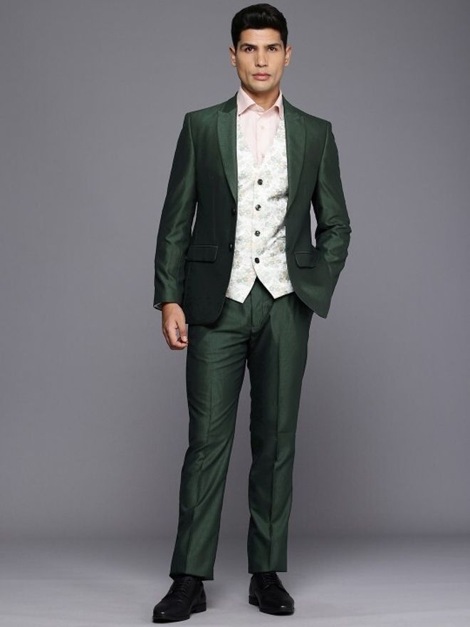 raymond Men 3PC SB2BTN PEAK LPL WID WC - CONT FIT Solid Suit-picture-17