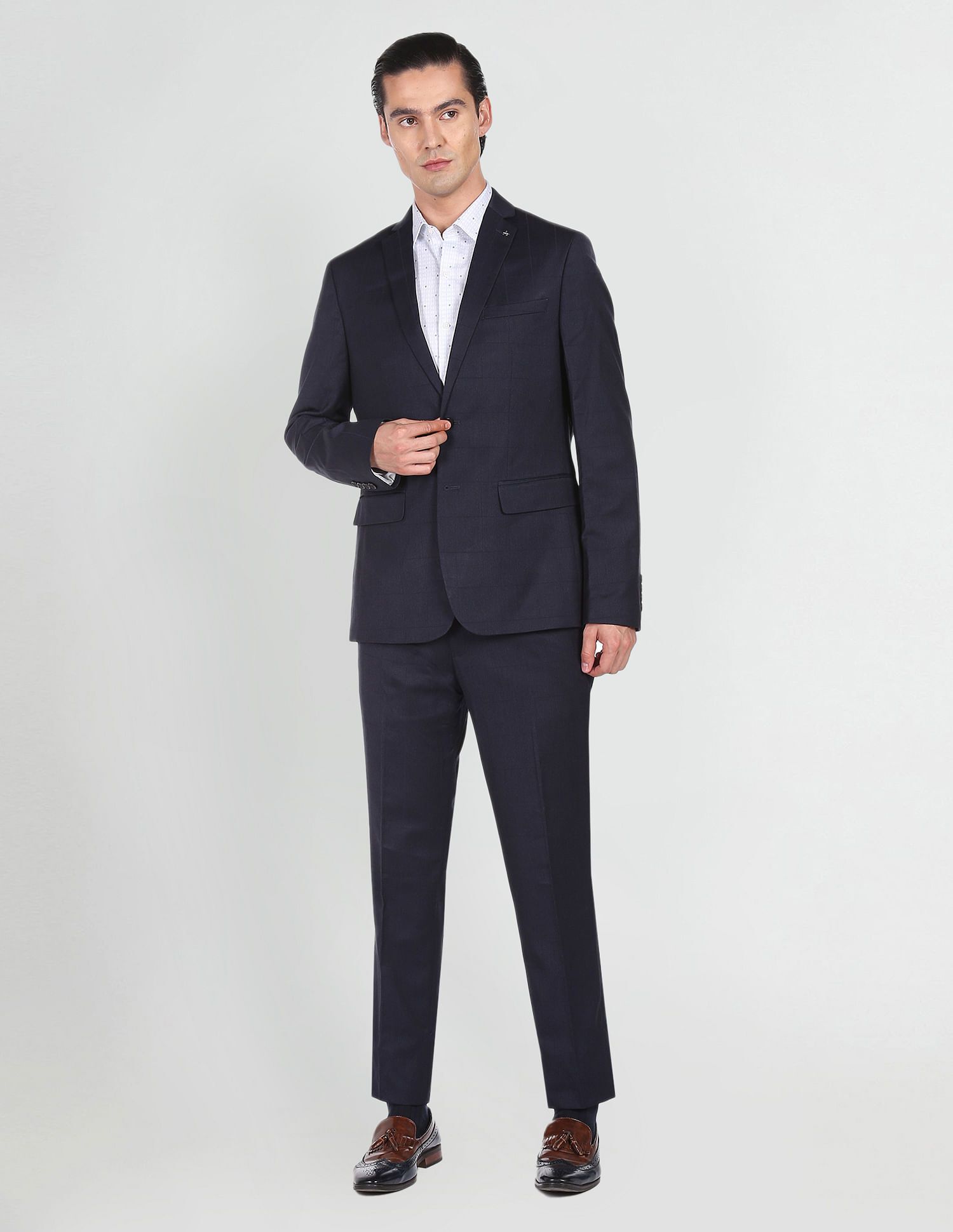 arrow Men Double-breasted Solid Suit-picture-10