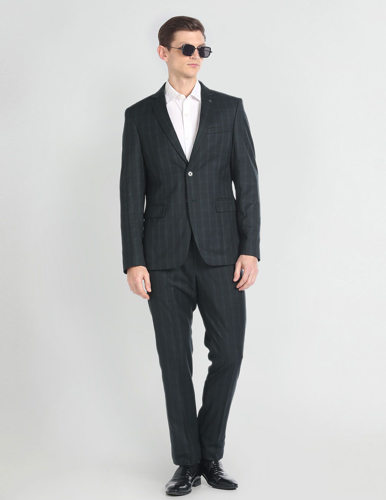 arrow Men Outline Check Two Piece Suit Checkered Suit-picture-19