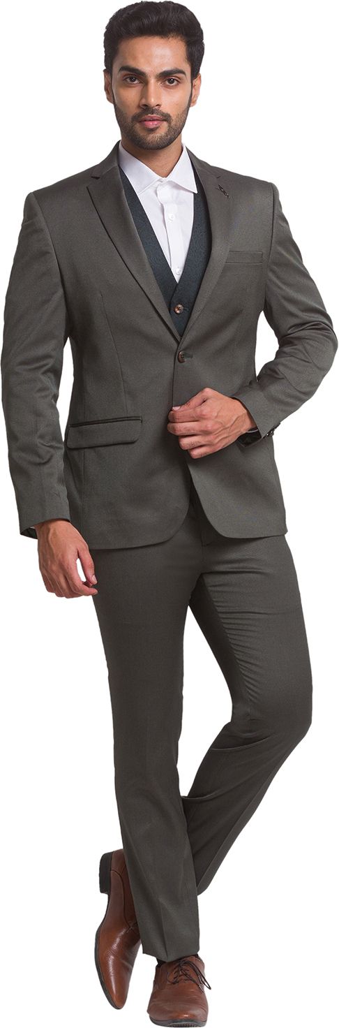 park avenue Men Suit Solid Suit-picture-10
