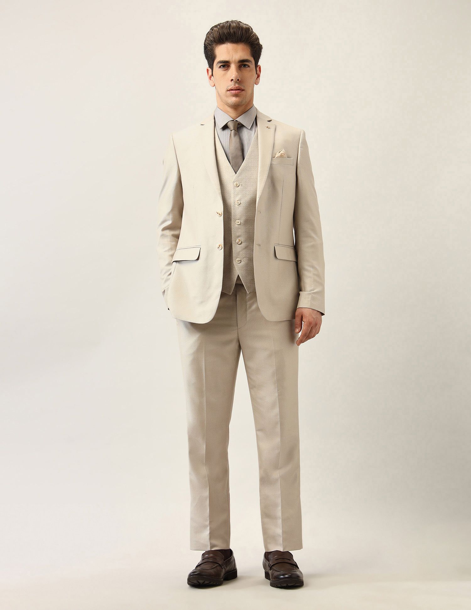 arrow Men 3-piece Self Design Suit-picture-24