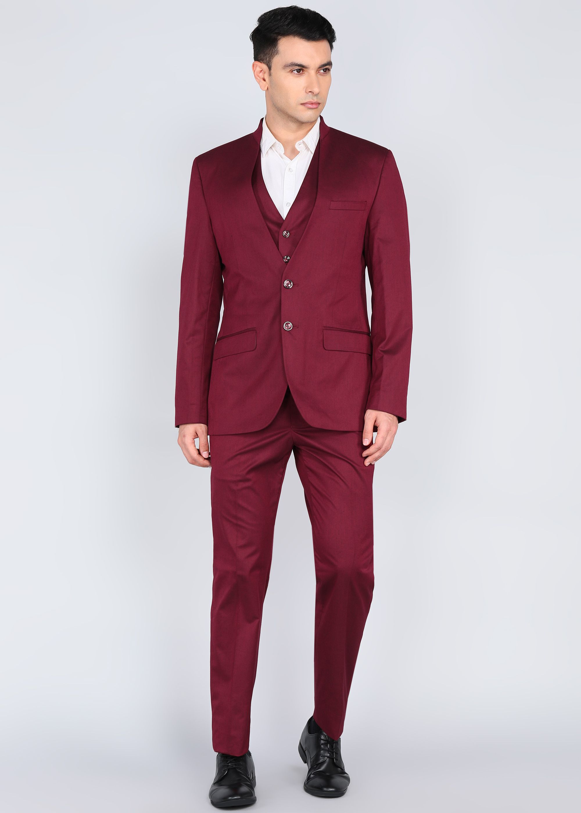 park avenue Men 2BTN BUILD-UP BANDHGALA - SLIM Solid Suit-picture-43