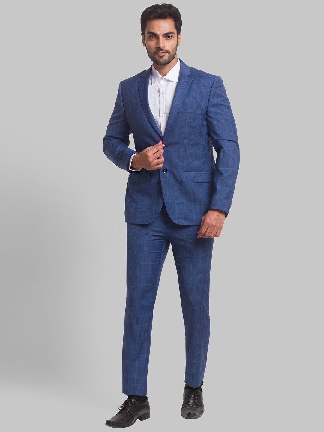 park avenue Men Suit Checkered Suit-picture-13