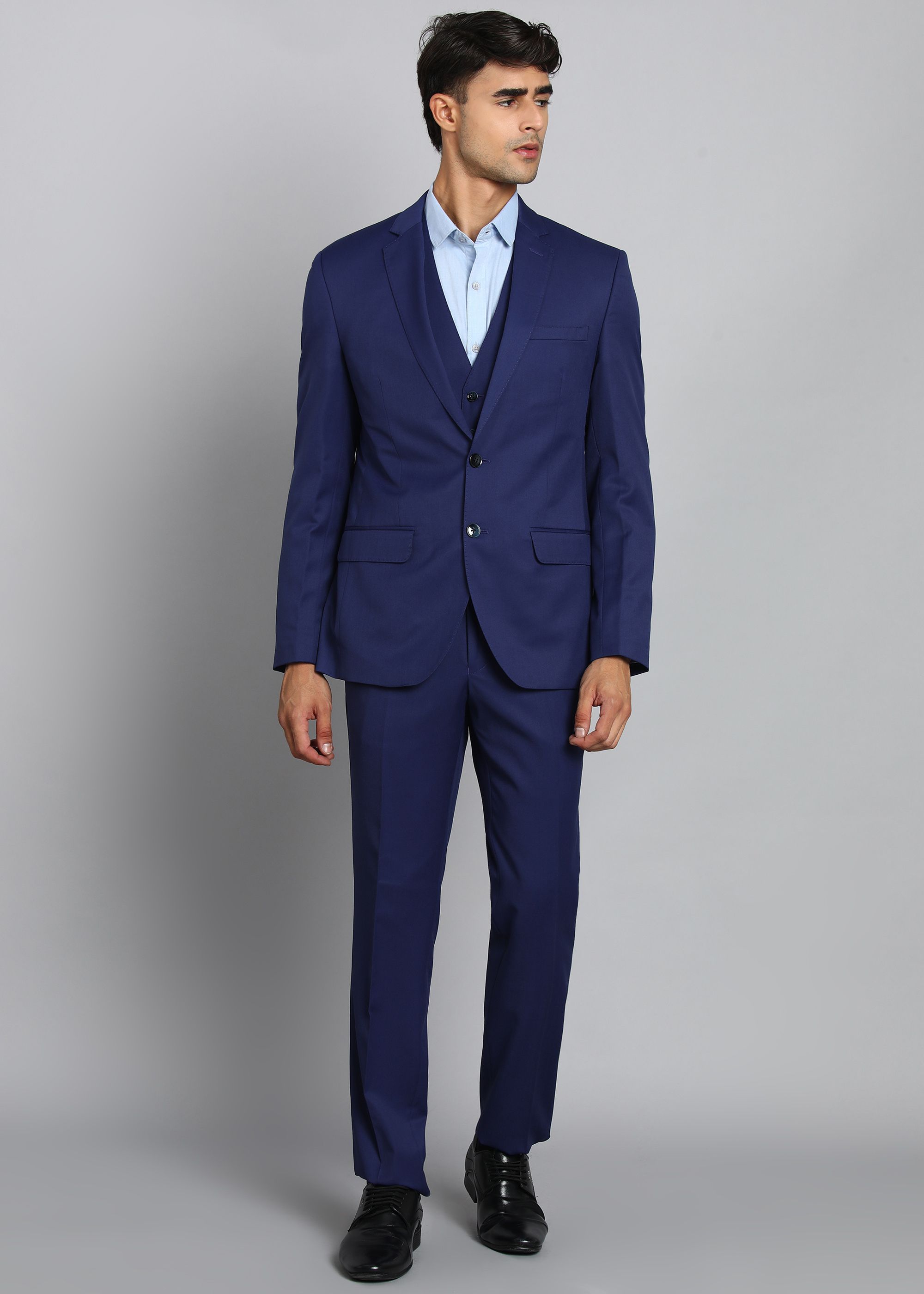 park avenue Men 3 Piece Suit Solid Suit-picture-42