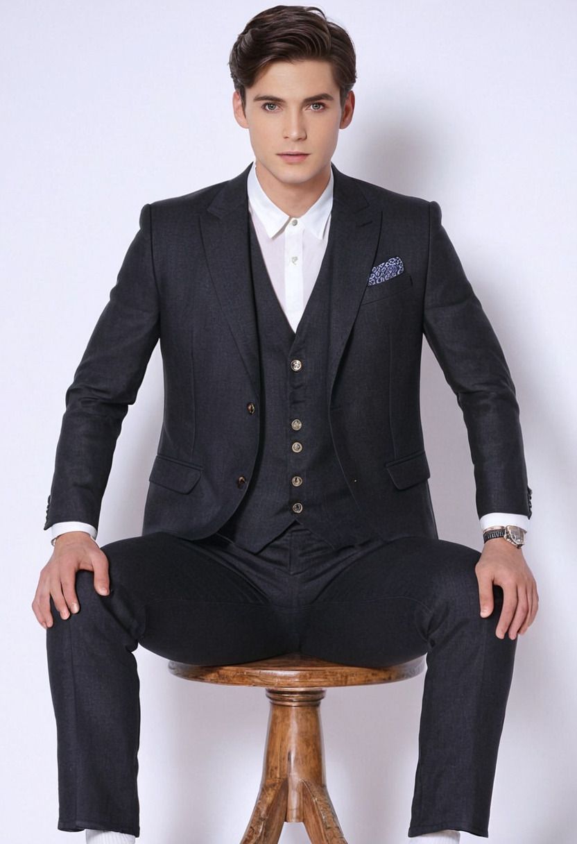 rishabh and ashutosh Men Single Breasted - 2 button Textured Suit-picture-41