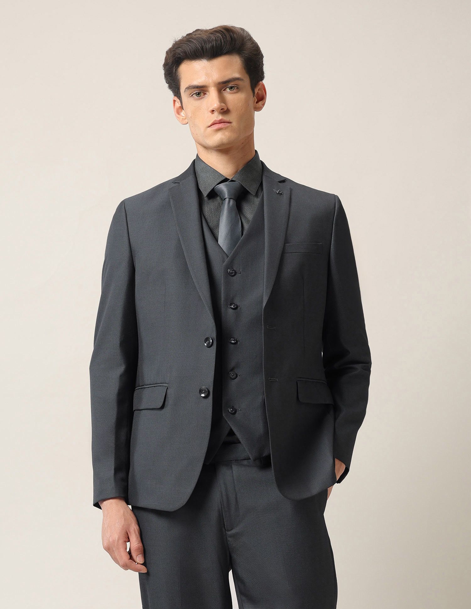 arrow Men 3-piece Self Design Suit-picture-28