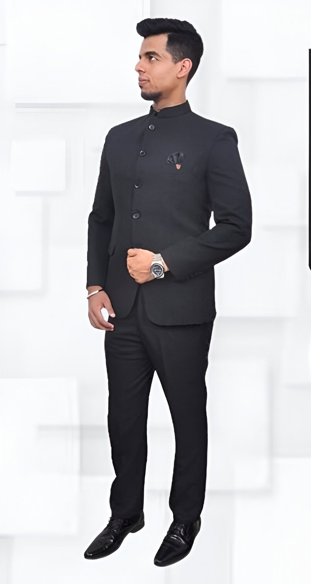 risani Men Bandhgala Solid Suit-picture-45