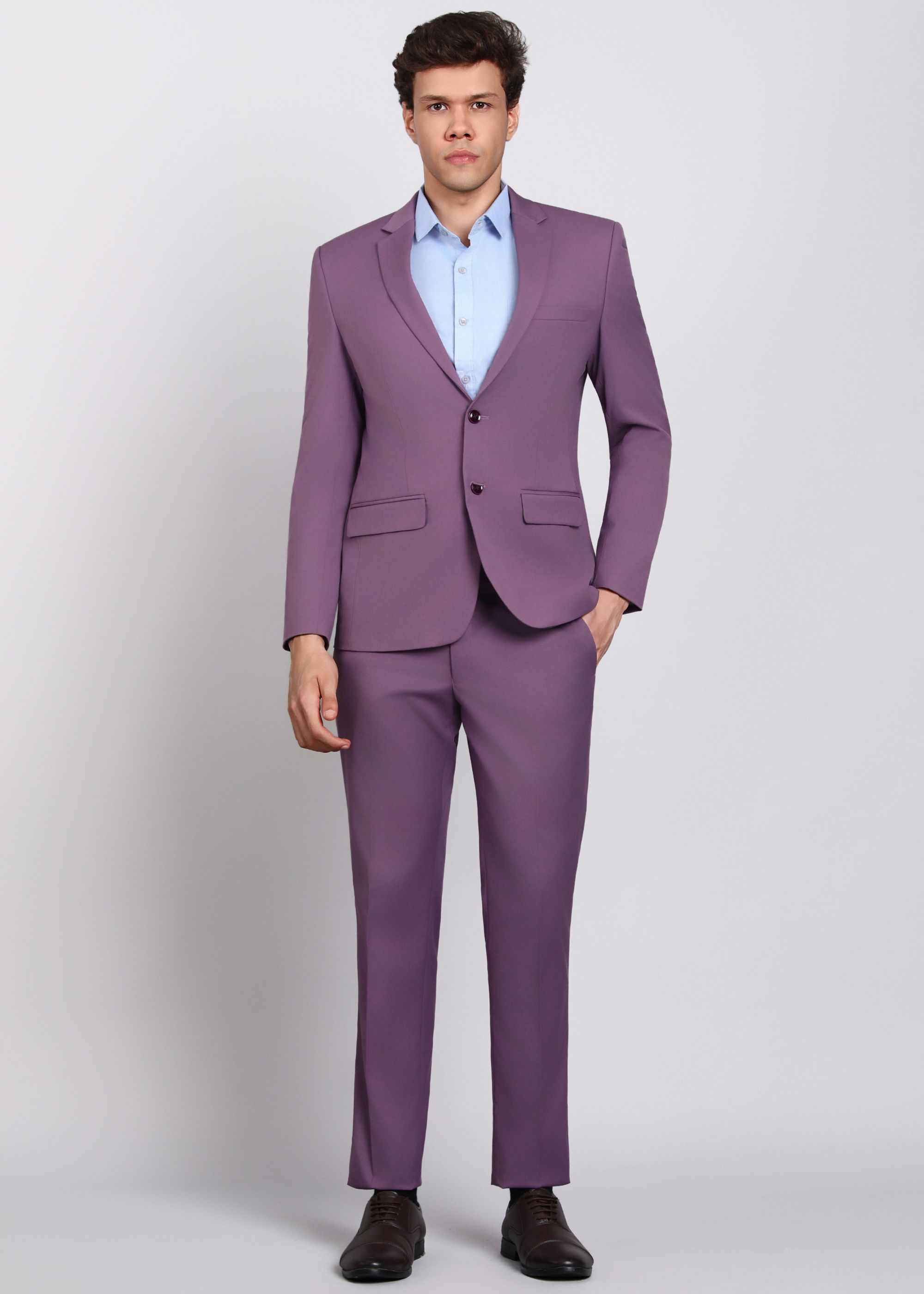 park avenue Men 2 Piece Suit Solid Suit-picture-40