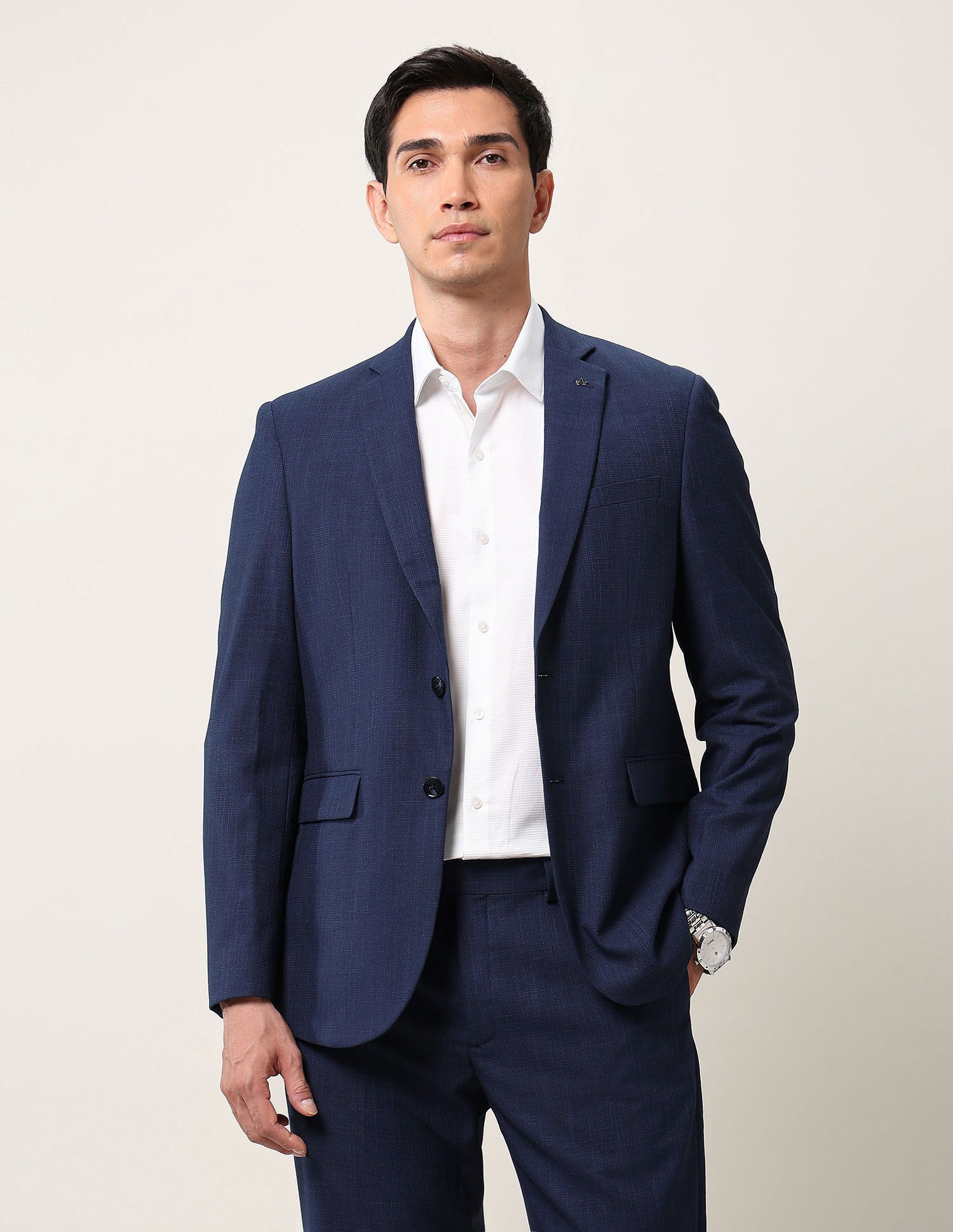 arrow Men Two Piece Textured Suit-picture-13