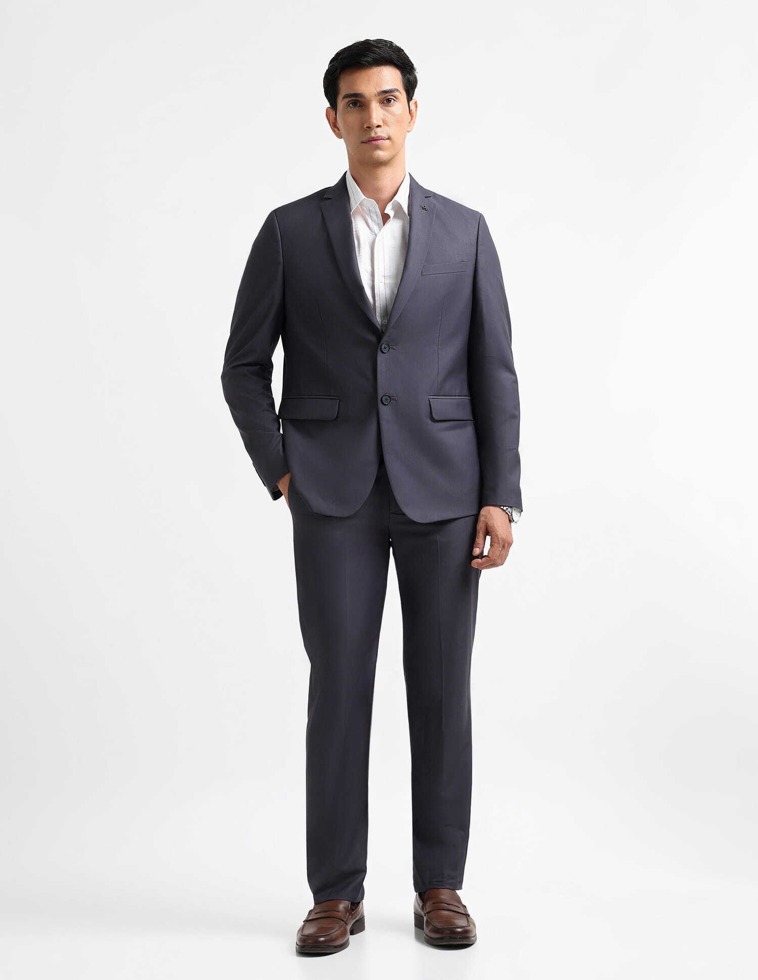 arrow Men Two Piece Solid Suit-picture-17