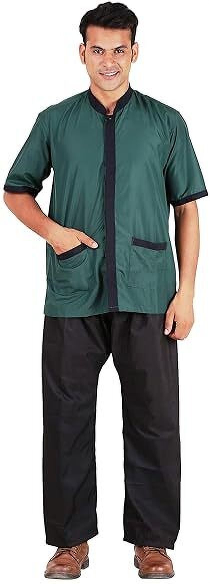 fabuniforms Men Uniform Set for Men Housekeeping, Hotel Staff, Hospital Staff Dress Set (Green) Solid Suit-picture-45