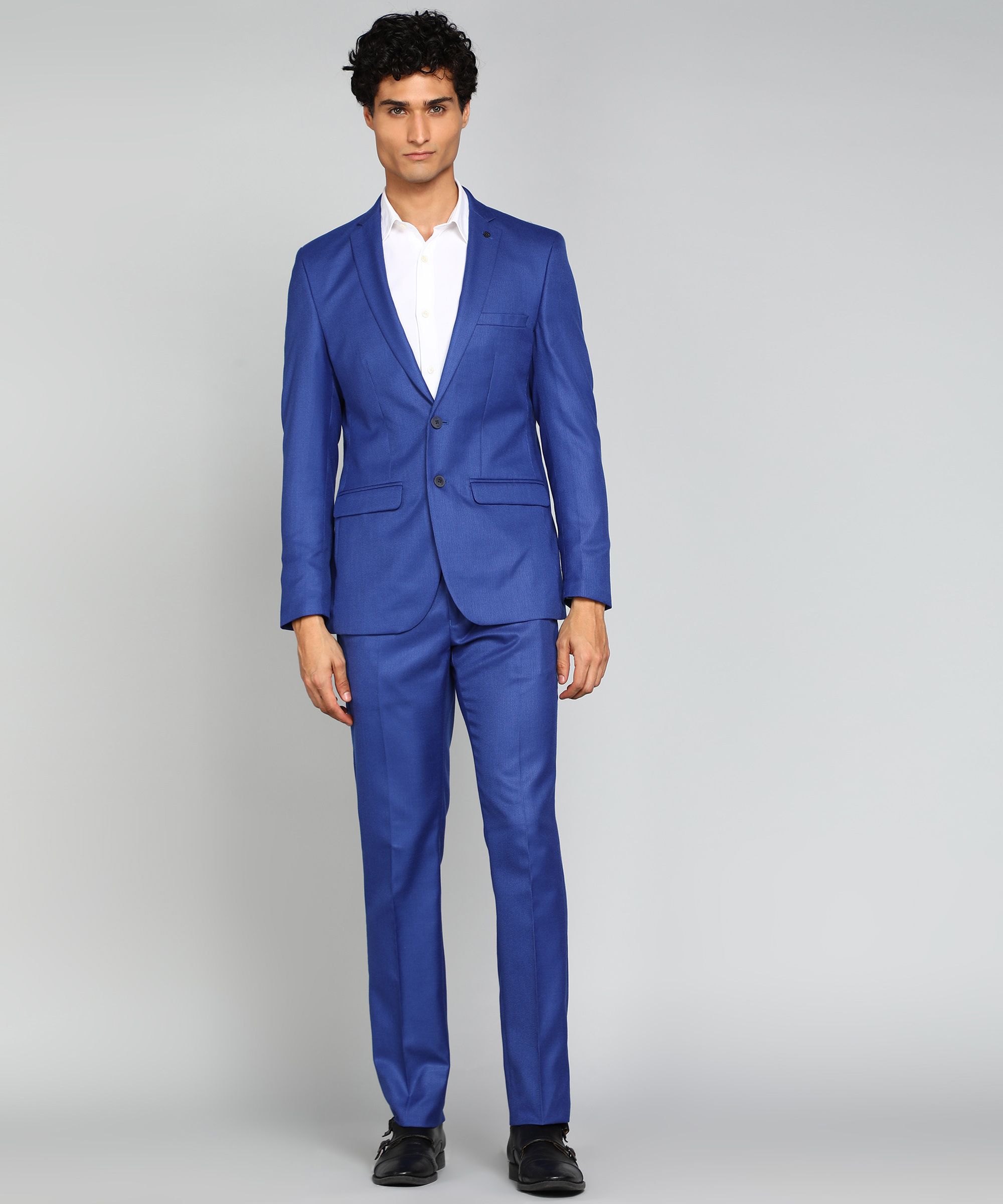 Men 2 Piece Suit Self Design Suit-image-20