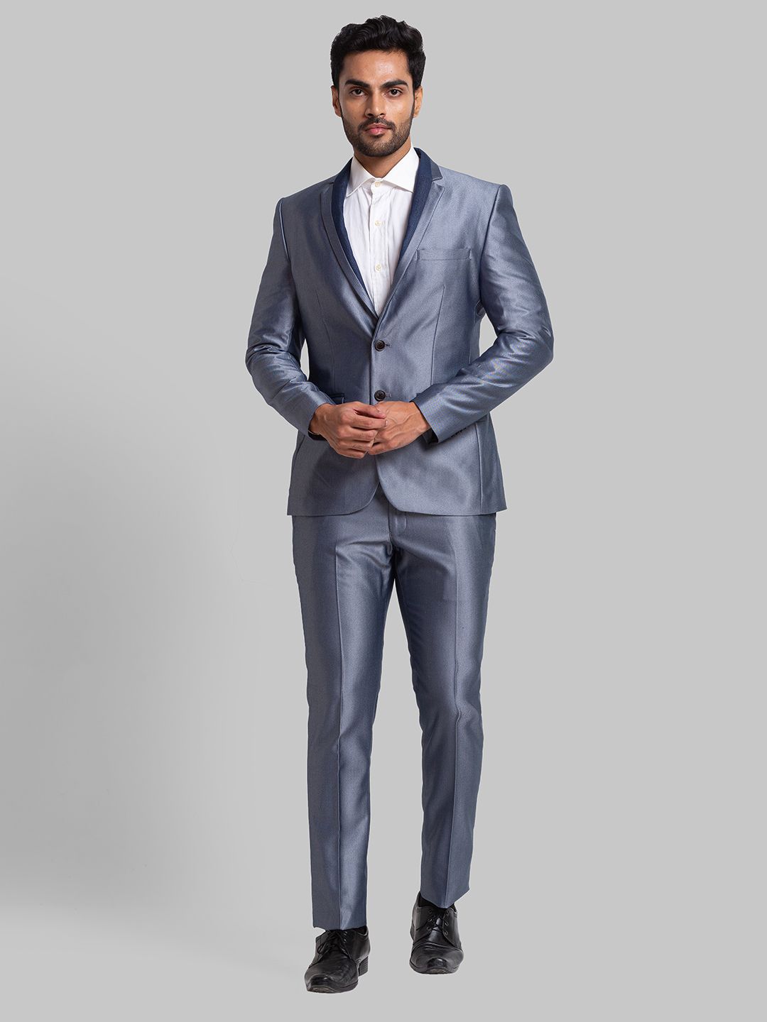 parx Men CNTRST CUT N SEW LAPEL SUIT IN URBAN FIT Solid Suit-picture-23