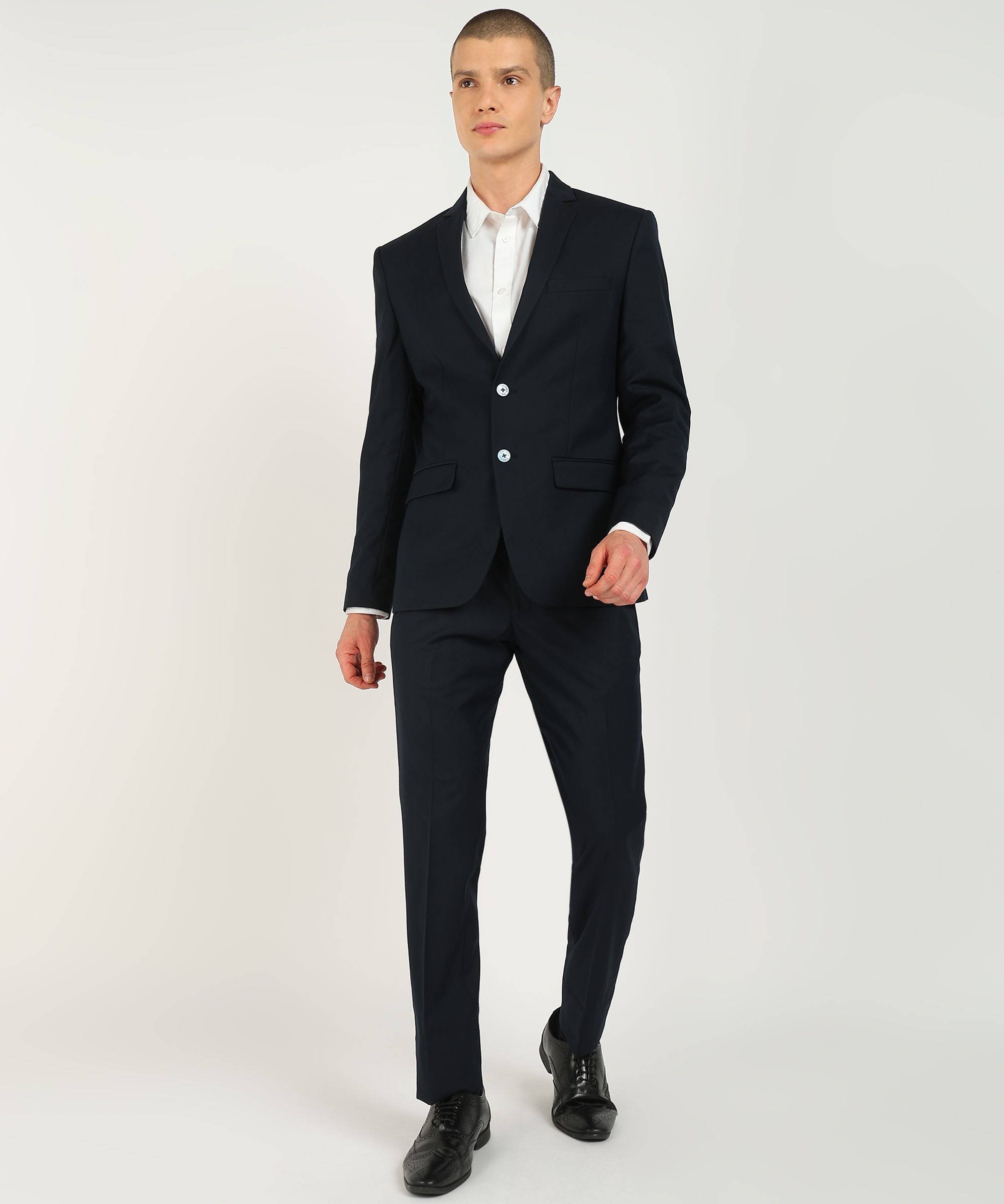 park avenue Men 2 Piece Suit Solid Suit-picture-30