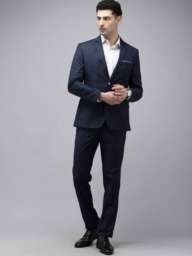 Men 2BTN NOTCH F.F.TROUSER SUPER SLIM FIT Solid Suit-image-5
