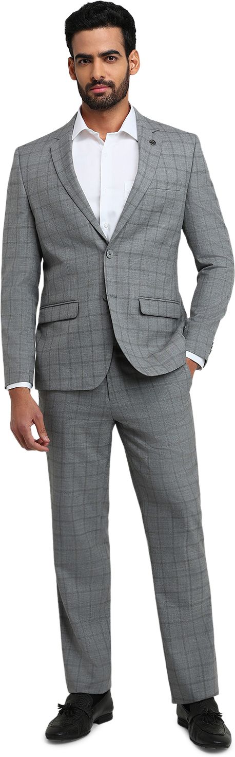park avenue Men Suit Checkered Suit-picture-38