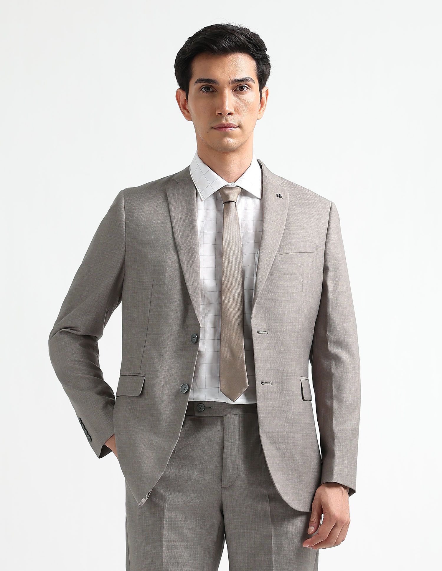 arrow Men Two Piece Self Design Suit-picture-26