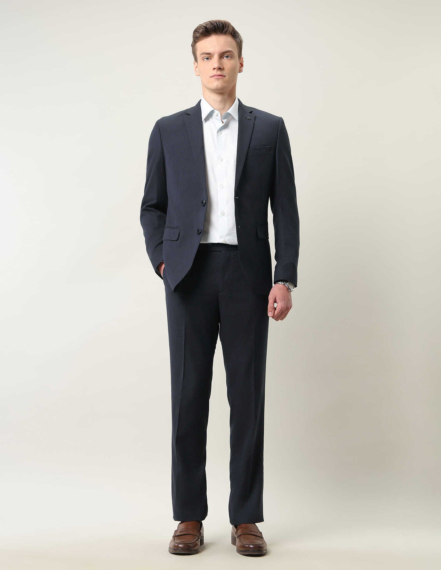 arrow Men Two Piece Solid Suit-picture-16