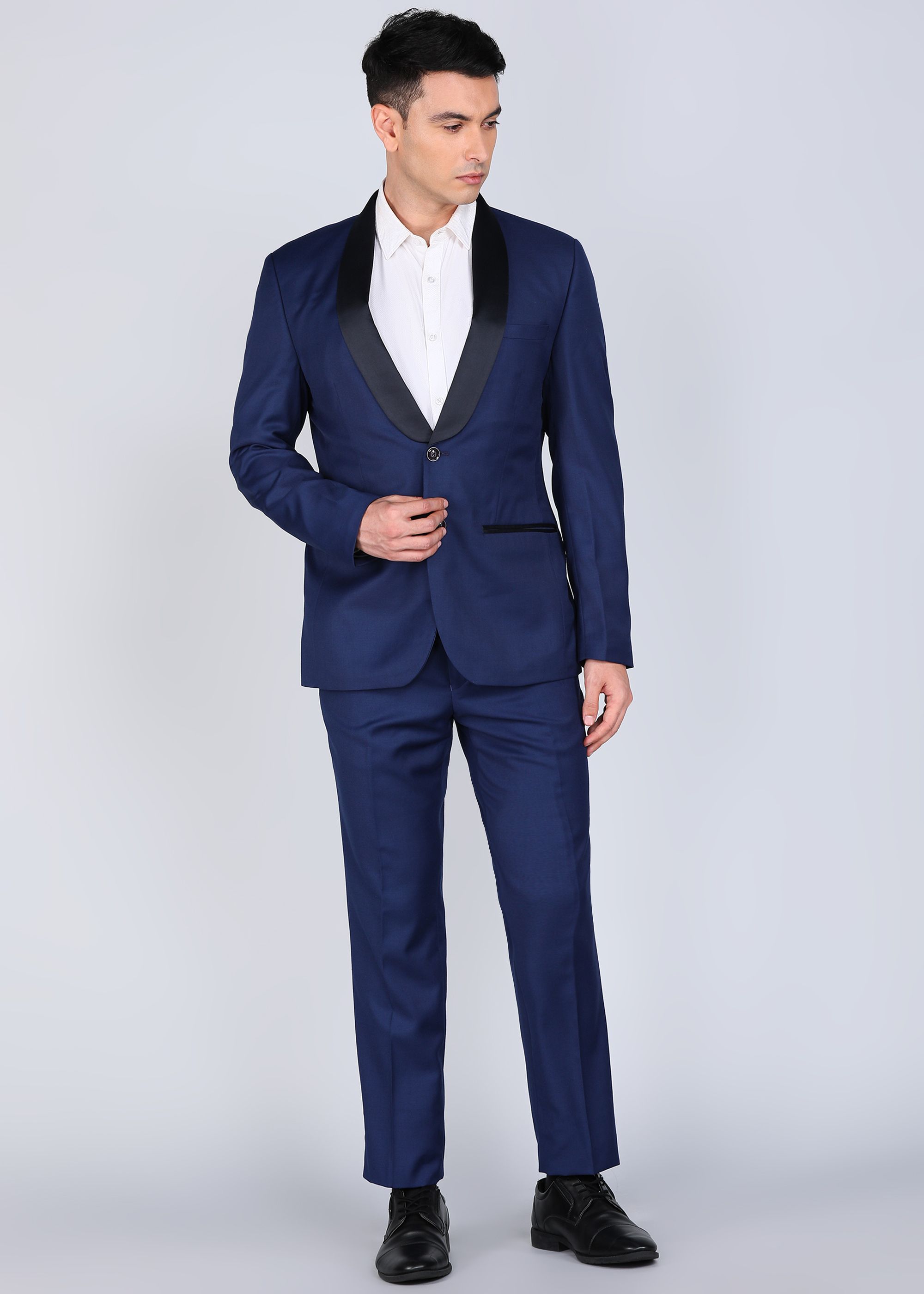 park avenue Men SB2 BTN SHAWL LAPEL SUPER SLIM FIT Solid Suit-picture-45
