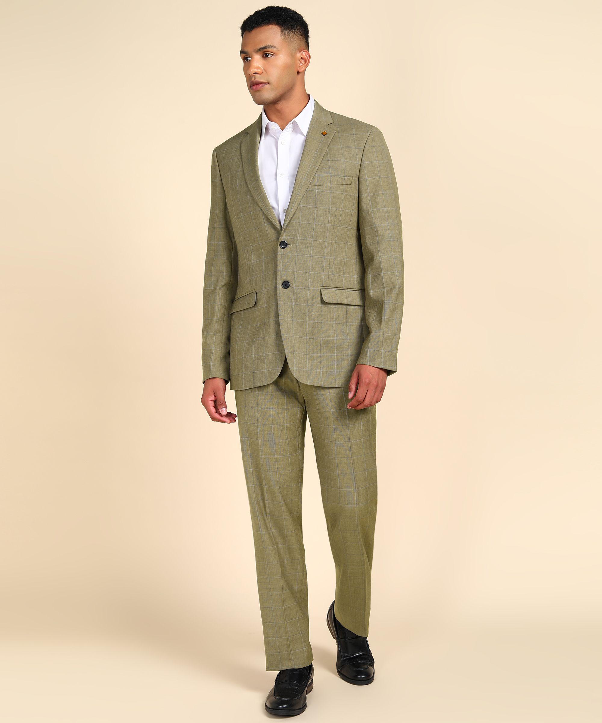 raymond Men SB 2BTN NOTCH LPL SUIT-2PCS CNTP FIT Checkered Suit-picture-21