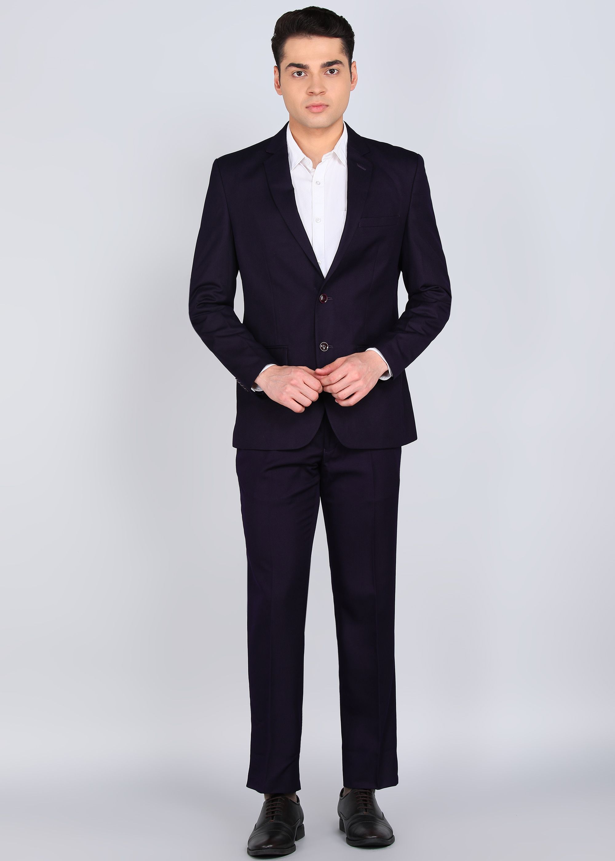 park avenue Men Single Breasted Solid Suit-picture-28