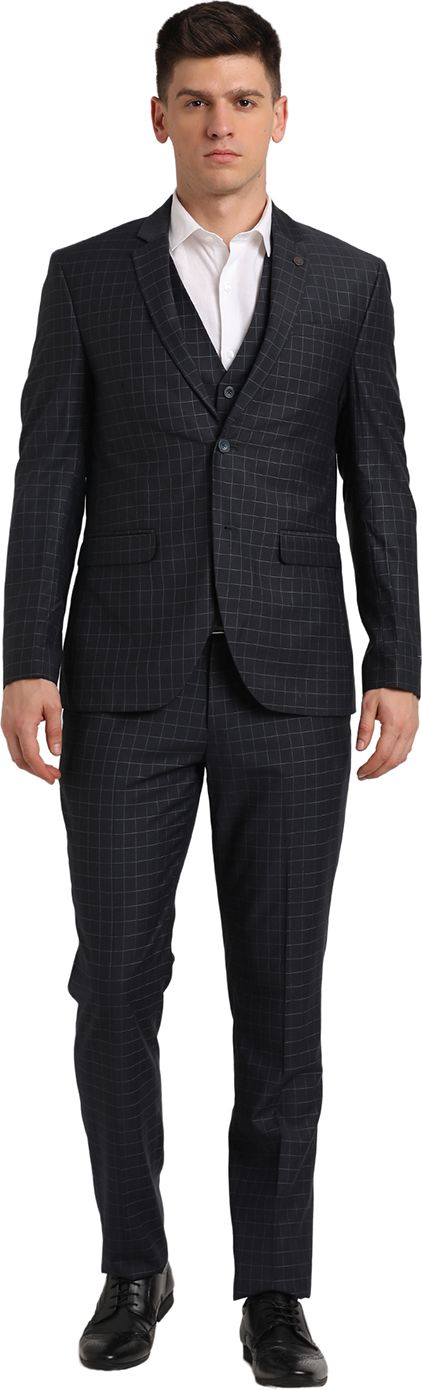 Men 3 Piece Suit Checkered Suit