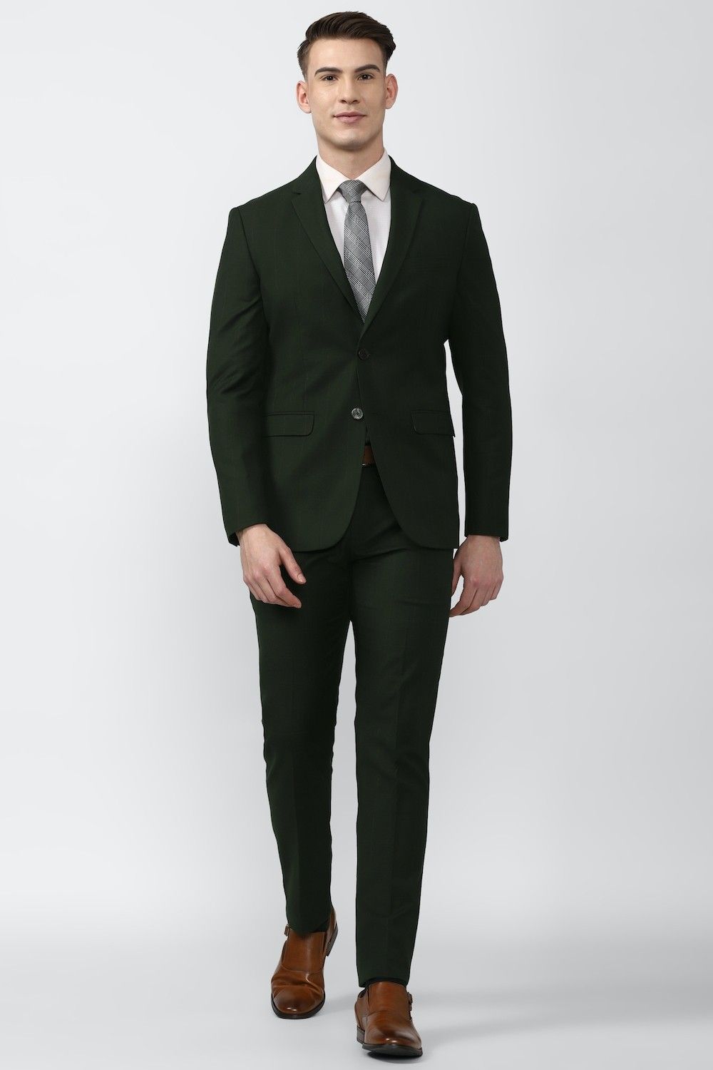 peter england Men Single Breasted - 2 button Solid Suit-picture-24