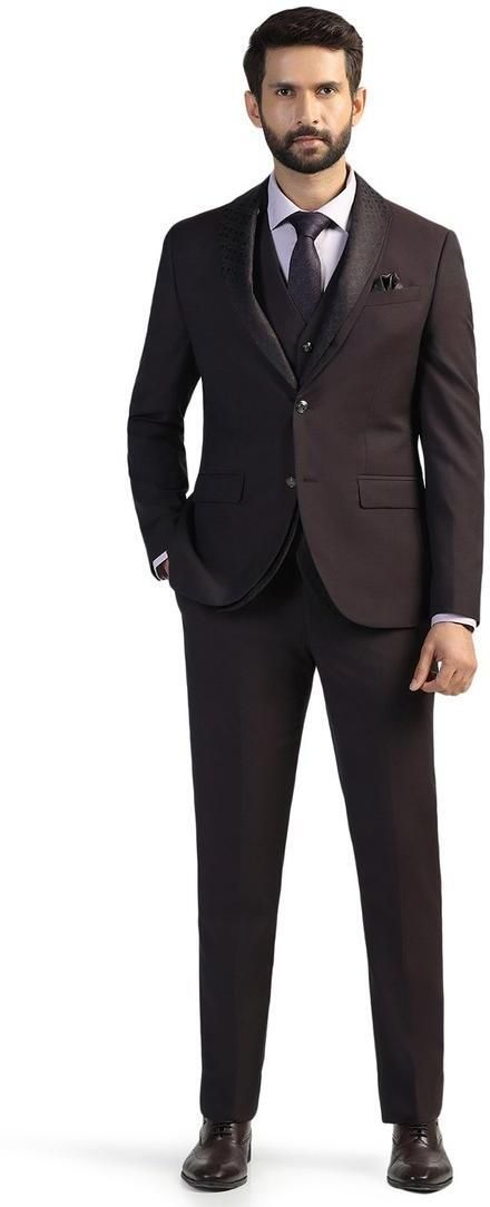 blackberrys Men Fitted Self Design Suit-picture-46